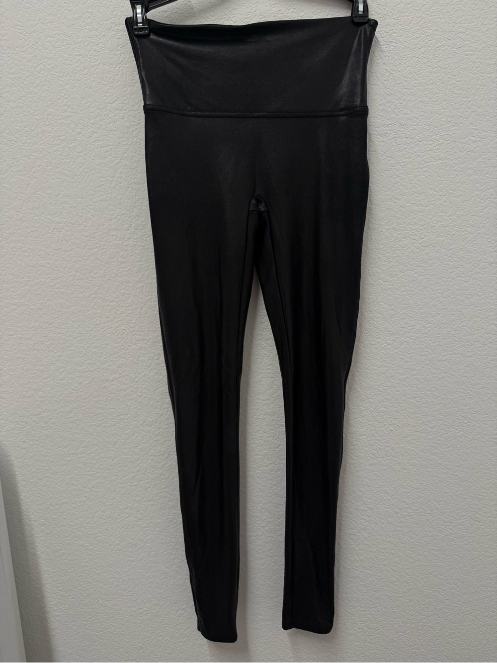 SPANX Faux Leather Black High-Waist Shaping Leggings